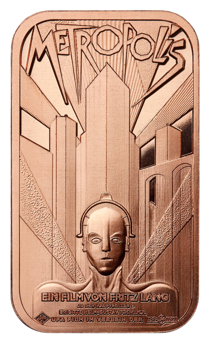 Metropolis Movie Poster 1 oz Copper Bar For Sale